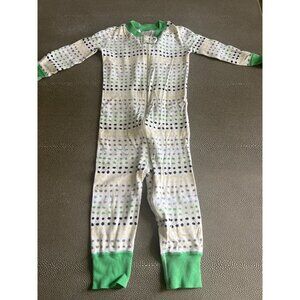 Hanna Andersson Pajamas Blue Green Navy Yellow Polka Dots 18/24 (80) VGUC